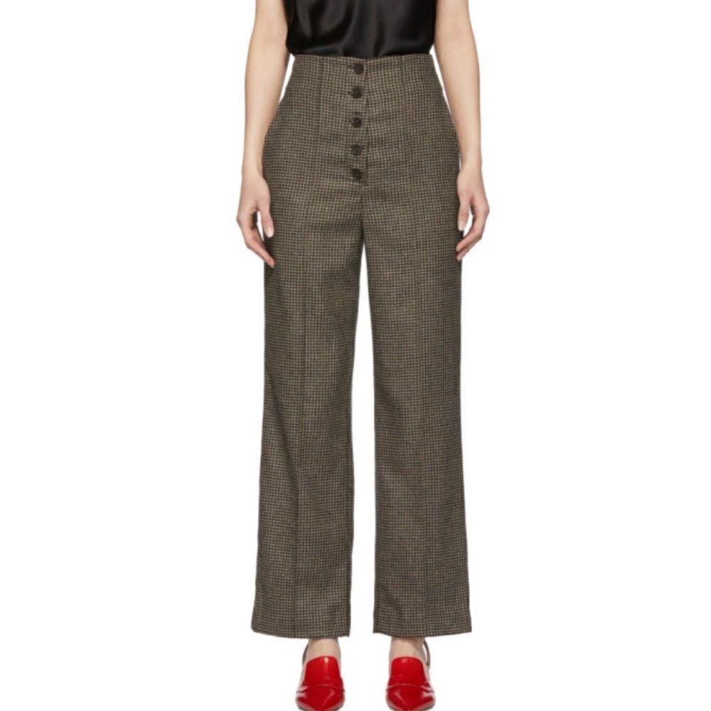 Nanushka Black Houndstooth Kos Trousers size XS